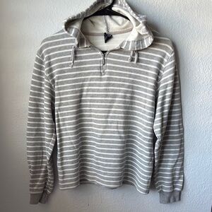Gray Striped Sweater Hoodie
